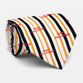 Happy Halloween Oranje Black Stripes Stropdas (Opgerold)