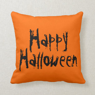 Happy Halloween Oranje en Black Pillow Kussen