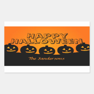 Happy Halloween Oranje en Black Pumpkin Stickers