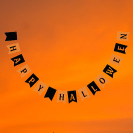 Happy Halloween Oranje en Black Vlaggetjes