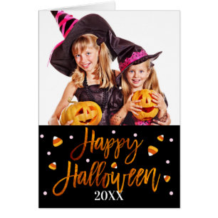 Happy Halloween Oranje Folie Script Holiday Foto