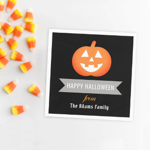Happy Halloween Oranje Jack O Lantern Pumpkin Servetten