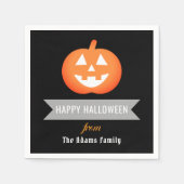 Happy Halloween Oranje Jack O Lantern Pumpkin Servetten (Voorkant)
