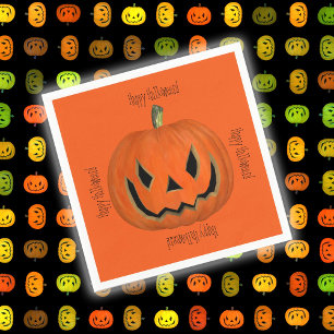 Happy Halloween Oranje Jack Pumpkin Face Party Servet