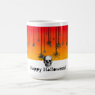 Happy Halloween oranje ombre met schedels Magische Mok
