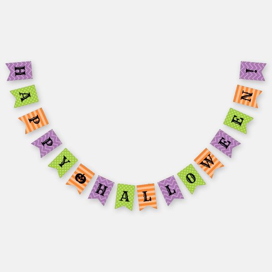 Happy Halloween Oranje Paars Green Patterned Vlaggetjes