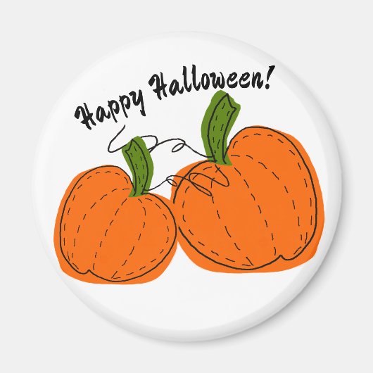 Happy Halloween Oranje pomkins Magneet (Voorkant)