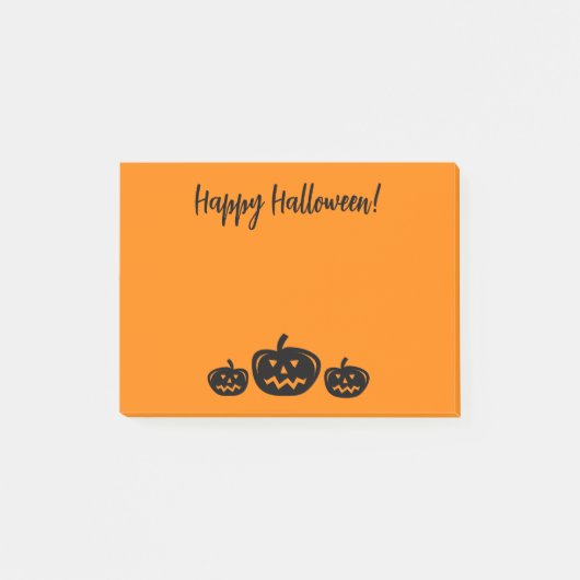 Happy Halloween oranje Post-it® notes met pompoen (Voorkant)