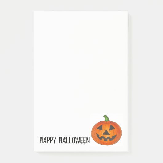 Happy Halloween Oranje Pumpkin Jack o' Lantern Post-it® Notes (Voorkant)