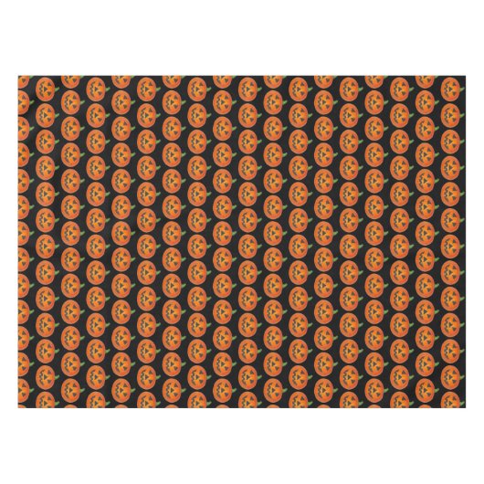 Happy Halloween Oranje Pumpkin Jack o' Lantern Tafelkleed (Voorkant (Horizontaal))