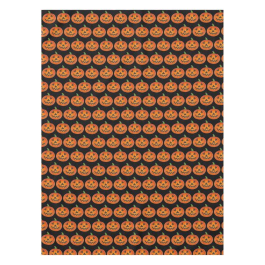 Happy Halloween Oranje Pumpkin Jack o' Lantern Tafelkleed (Voorkant)