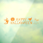 Happy Halloween oranje spooky decor Raamsticker (Vel 3)