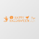 Happy Halloween oranje spooky decor Raamsticker (Vel)