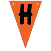 Happy Halloween Oranje zwarte schedel spook Vlaggetjes (Tweede vlag)