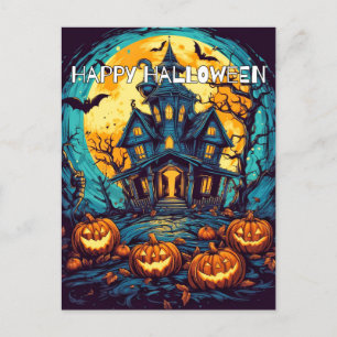 Happy Halloween Oude spookhuis Briefkaart
