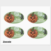 Happy Halloween oval sticker, sealer, label (Vel)