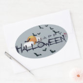 Happy Halloween Ovale Sticker (Envelop)