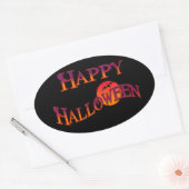 Happy Halloween Ovale Sticker (Envelop)