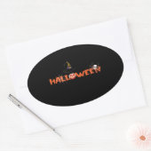 Happy Halloween Ovale Sticker (Envelop)