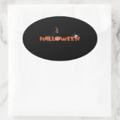 Happy Halloween Ovale Sticker (Tas)