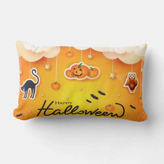 Happy Halloween over de wolken Kussen (Voorkant)