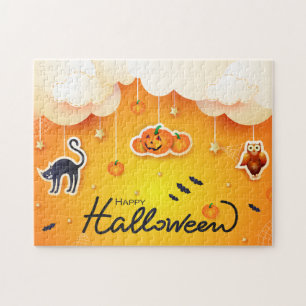Happy Halloween over de wolken Legpuzzel
