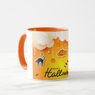 Happy Halloween over de wolken Mok