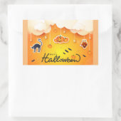 Happy Halloween over de wolken Rechthoekige Sticker (Tas)