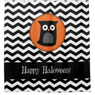 Happy Halloween Owl Douchegordijn