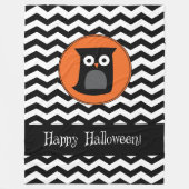 Happy Halloween Owl Fleece Deken (Voorkant)