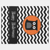 Happy Halloween Owl Fleece Deken (Voorkant (Horizontaal))