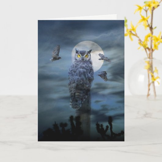 Happy Halloween Owl Kaarten (Gele Bloem)