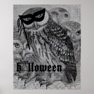 Happy Halloween Owl Poster