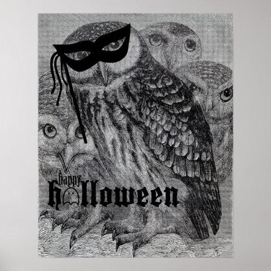 Happy Halloween Owl Poster (Voorkant)