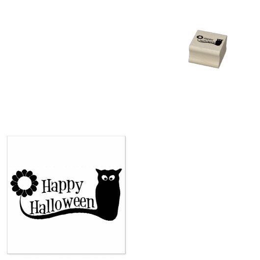 Happy Halloween Owl Rubberstempel (Gestempeld)
