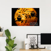 Happy Halloween Owls and Bats Poster (Thuiskantoor)