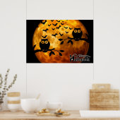 Happy Halloween Owls and Bats Poster (Keuken)