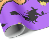 Happy Halloween Paars Cadeaupapier (Rol Hoek)