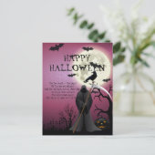 Happy Halloween Paars Spooky Night Briefkaart (Staand voorkant)