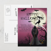Happy Halloween Paars Spooky Night Briefkaart (Voorkant / Achterkant)