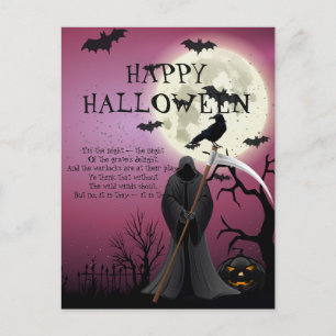 Happy Halloween Paars Spooky Night Briefkaart