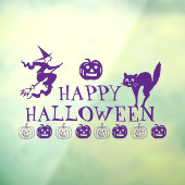 Happy Halloween paars spooky, schattig decor Raamsticker (Vel 3)