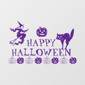 Happy Halloween paars spooky, schattig decor Raamsticker (Vel)
