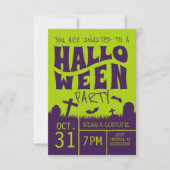 Happy Halloween | Paarse begraafplaats Kaart (Voorkant)