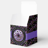 Happy Halloween Paarse Blauwe Monster Donut Bedankdoosjes (Geopend)