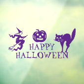 Happy Halloween paarse engalerij schattig huis Raamsticker (Vel 3)