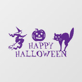 Happy Halloween paarse engalerij schattig huis Raamsticker (Vel)