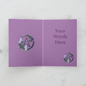 Happy Halloween Paarse heks Kaart (Binnen)