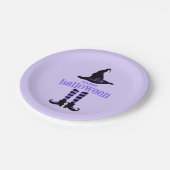 Happy Halloween Paarse heks Party Papieren Bordje (Gekanteld)