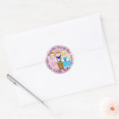 Happy Halloween Paarse Kinderen in Costumes Ronde Sticker (Envelop)